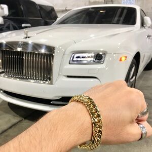 NEW DOUBLE MIAMI CUBAN LINK BRACELET 18K GOLD MADE IN ITALY *LIFETIME WARRANTY*